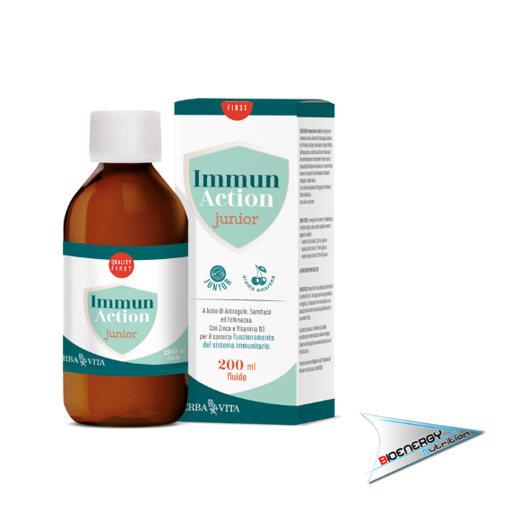 Erba Vita-IMMUN ACTION JUNIOR FLUIDO (Gusto amarena - Flaccone 200 ml)     